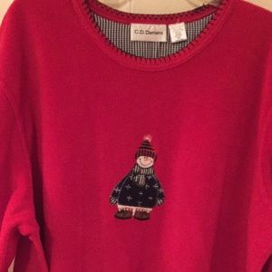 Woman’s 2X Fleece Christmas pullover oversized red